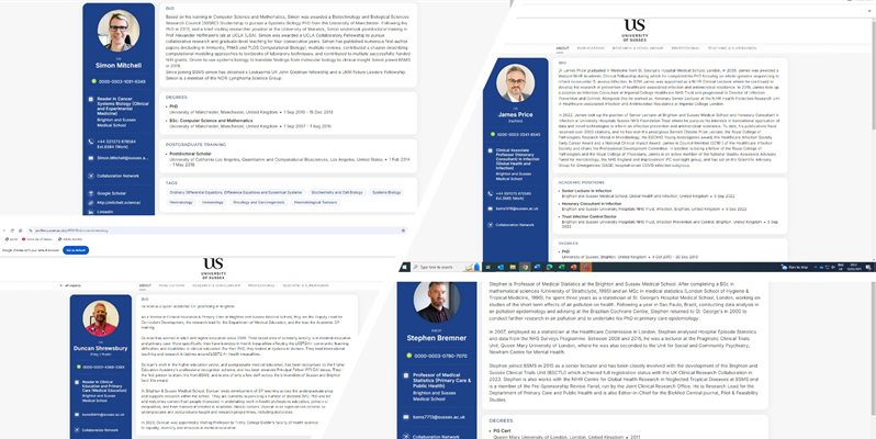 4 Elements profiles on one slide for 4 bsms staff