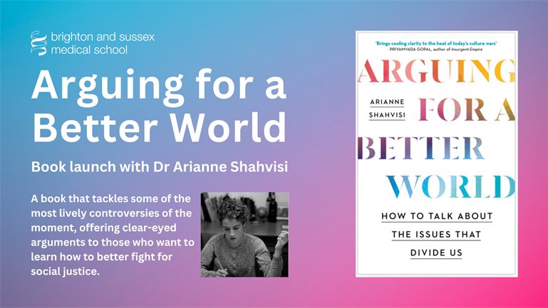 Image of the front cover of Arianne's book with the title 'Arguing for a Better World'