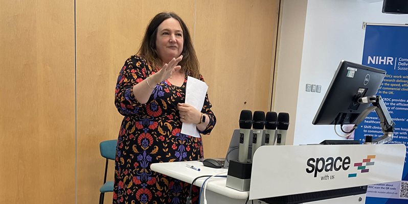 Kate Gilchrist speaking at the SCHRP conference 2025