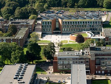 An aerial shot of the University of Sussex campus