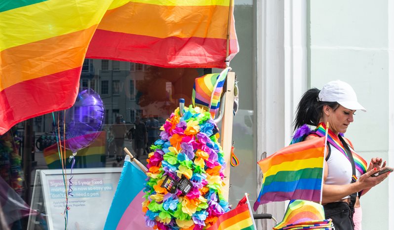 A person at Brighton Pride