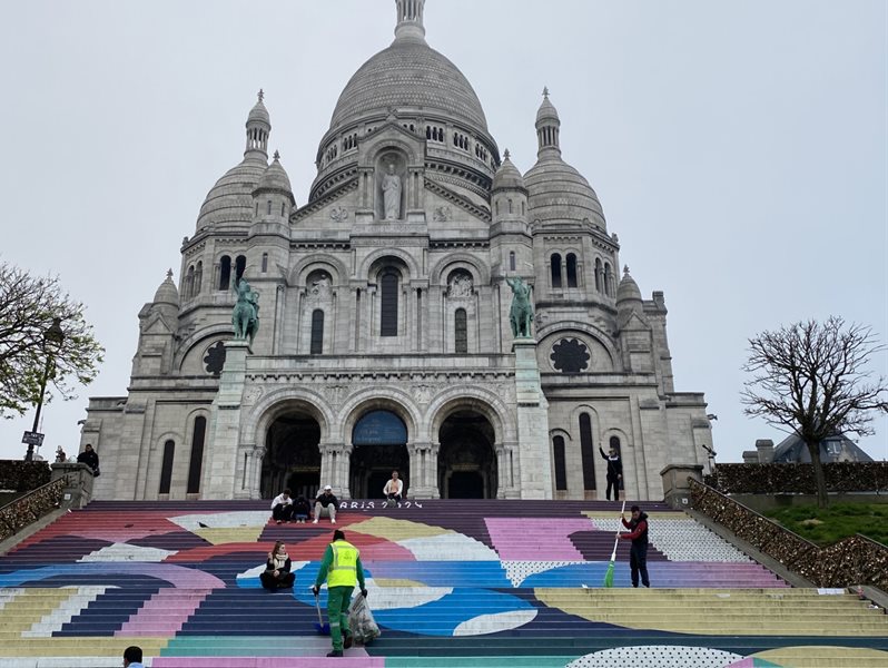 Montmatre in Paris, France on a grey day