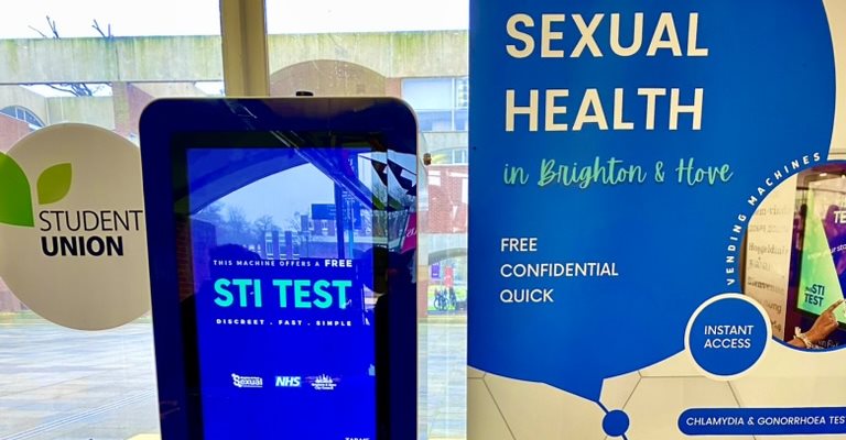 A HIV vending machine on the uni of sussex campus